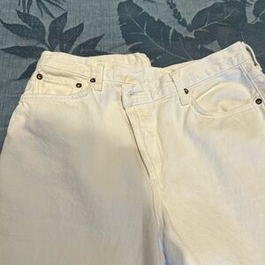 NWOT only tried on. Agolde crossover white jean with destructed bottom